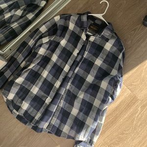 Navy and white flannel